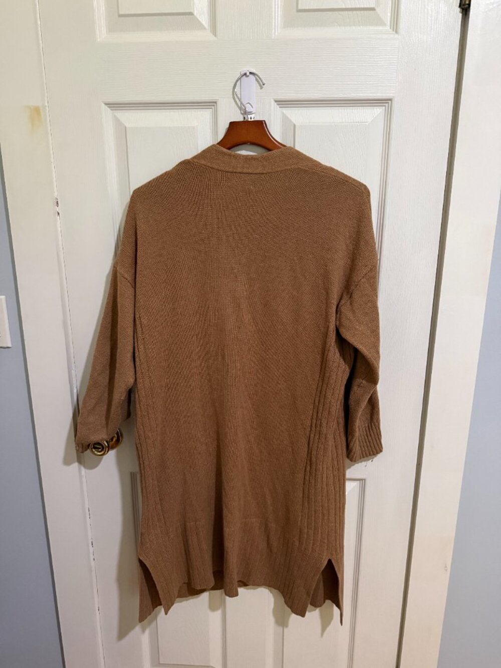 Goodthreads Women’s Longline Open Front Cardigan Camel Brown Size Large - Picture 4 of 4